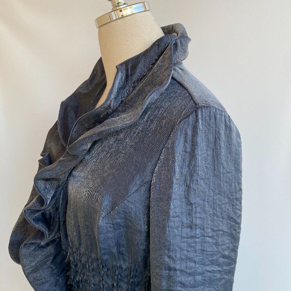 Samuel Dong Silver Gray Metallic Jacket Size S - Picture 5 of 10